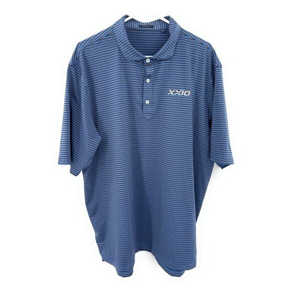 Turtleson XX10 Golf Striped Polo Shirt Blue Striped Men's XXL - Picture 1 of 5